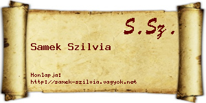 Samek Szilvia névjegykártya