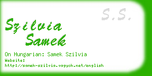 szilvia samek business card